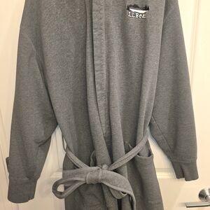 L.L. Bean Charcoal Hooded Robe
